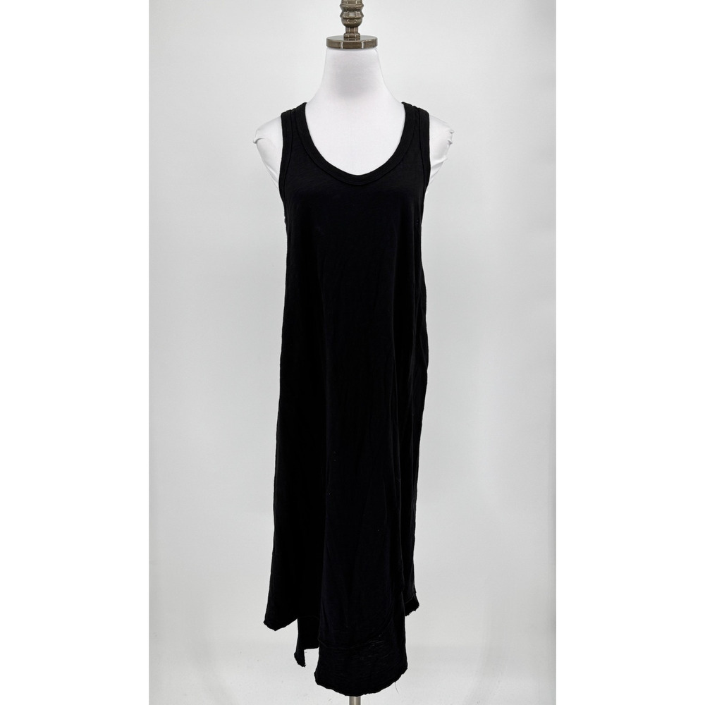 Wilt Black 100% Cotton Casual Sleeveless Midi Asymmetrical Hem Dress Sz S